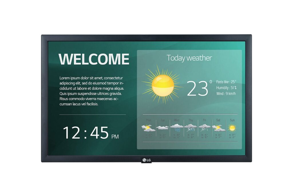 LG 22SM3G-B 22'' Standart Bilgi Ekranı - Digital Signage Ekranı